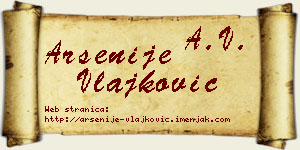Arsenije Vlajković vizit kartica